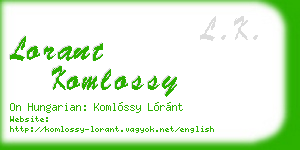 lorant komlossy business card