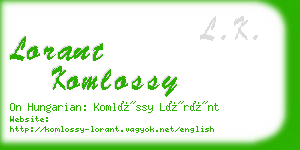 lorant komlossy business card